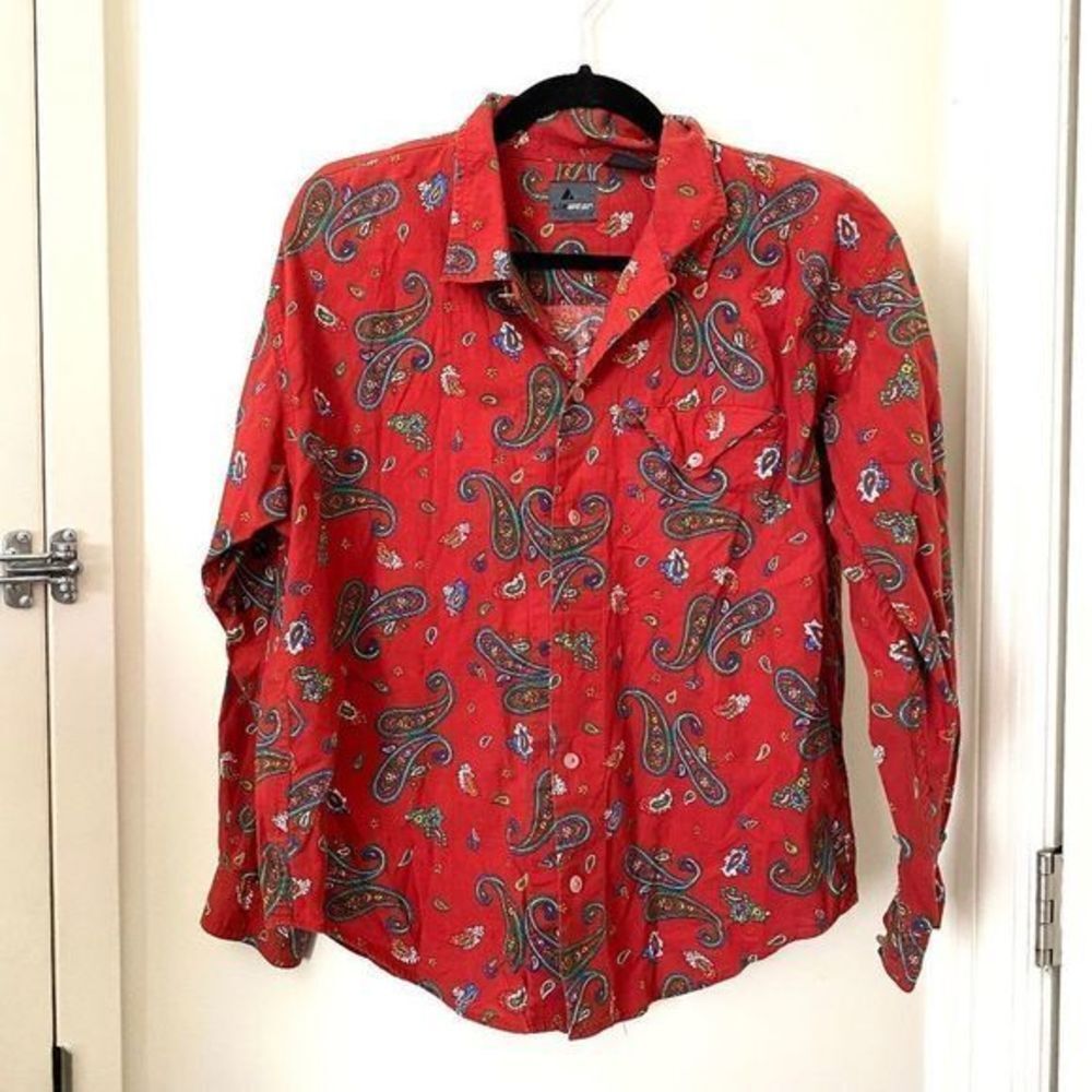 LIZ CLAIBORNE Lizwear Petite Paisley‎ Top VINTAGE